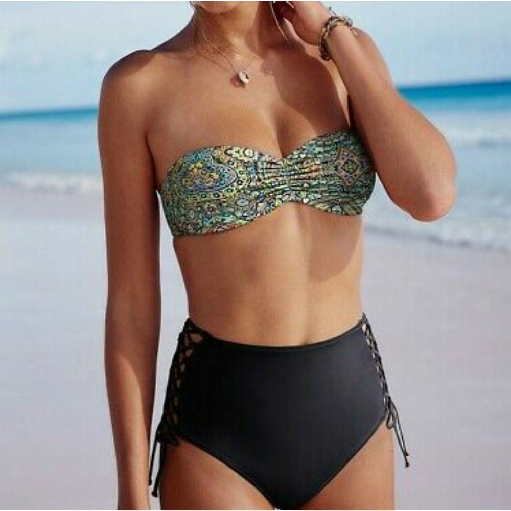 VS Bandeau Bikini Top -‎ Mosaic Garden Sz 32C